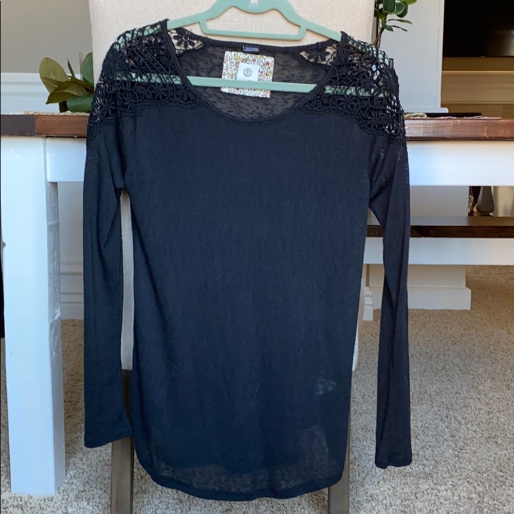 Black long-sleeve with crochet detail
